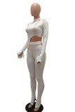 Orange Milk Silk OL Patchwork Solid asymmetrical pencil Long Sleeve Two Pieces