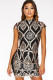 As Show Celebrities Cap Sleeve Short Sleeves O neck Step Skirt skirt Patchwork Print