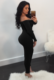 Light Gray Long Sleeve Mid bandage Solid pencil Pants 