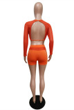 Black Sexy Casual Solid Hollowed Out See-through O Neck Long Sleeve Two Pieces
