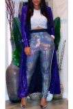 Silver Elastic Fly High Gilding pencil Pants Bottoms