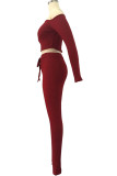 White Fashion Sexy Adult Solid Patchwork Bateau Neck Long Sleeve Regular Sleeve Short Two Pieces