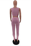 Black Casual Sportswear Solid Hollowed Out U Neck Sleeveless Two Pieces