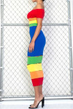 Zebra Sexy Patchwork Hollowed Out Backless Off the Shoulder Short Sleeve Dress