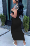Black Fashion Sexy adult Ma'am Red Black Pink Royal blue Tank Sleeveless Slip Step Skirt Ankle-Length Solid Dresses