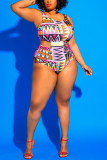 Print Sexy Plus Size Printing Swimsuit