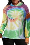 Multi-color hooded Print Print Long Sleeve Sweats & Hoodies