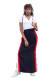 Black Elastic Fly Mid Split Patchwork Straight Pants