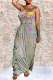 Grey Sexy Print Patchwork Strapless Printed Dress Dresses