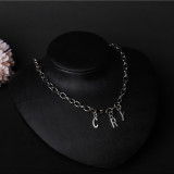 Silver Fashion Letter Patchwork Necklaces