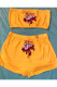 Orange Sexy Plaid Letter Print Character Straight Two Pieces