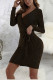 Gold Sexy Solid Patchwork V Neck Irregular Dress Dresses