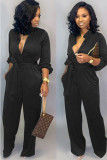 Black Casual Solid Long Sleeve O Neck 