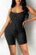 Black Sexy Casual Solid Backless Spaghetti Strap Skinny Romper