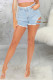 Baby Blue Fashion Casual Solid Hollowed Out Patchwork High Waist Regular Jeans