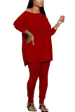 Green Fashion adult Ma'am Street Solid Two Piece Suits pencil Long Sleeve Two Pieces