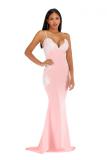 Colorful blue adult Fashion Sexy Spaghetti Strap Sleeveless Slip Mermaid Floor-Length Patchwork backless