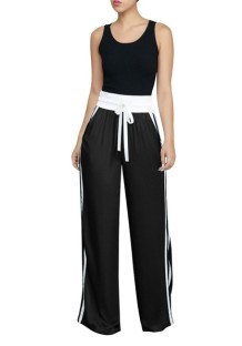 As Show Casual Fashion Patchwork Flat Wide Leg Pants Midweight Pants