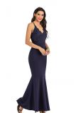Red Fashion adult Sexy Spaghetti Strap Sleeveless Slip Slim Dress Floor-Length Patchwork Solid