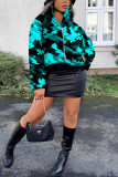 Multicolor Fashion Casual Print Basic Mandarin Collar Outerwear