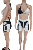 Black And White Sexy Print Bandage Patchwork Swimwears