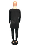 Grey Sportswear Striped O Neck Plus Size 