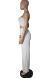 Red Sexy Solid Patchwork Strapless Sleeveless Two Pieces
