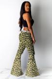 Beige Zipper Fly Sleeveless Mid Old Zippered washing camouflage Boot Cut Pants