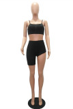 Blue Fashion Sexy Suspender Top And Shorts Two-piece Set