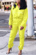 Yellow Casual Solid Long Sleeve Regular Sleeve Two Pieces