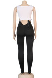 Black Milk Silk Sexy Print Bandage crop top pencil Sleeveless Two Pieces