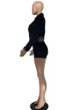 Red Fashion Casual Patchwork Solid Patchwork Buttons Turndown Collar Long Sleeve Two Pieces
