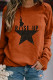 Orange Casual Street Letter Print The stars Pullovers Basic O Neck Tops