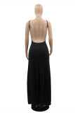 Burgundy Fashion Sexy Solid Backless Spaghetti Strap Sleeveless Dress Dresses