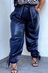 Dark Blue Fashion adult Ma'am Street Solid Plus Size