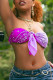 Purple Street Print Bandage Patchwork Strapless Tops