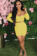 Yellow Fashion adult Ma'am Street Patchwork Solid Two Piece Suits pencil Long Sleeve Two Pieces