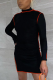 Red Casual Solid Patchwork Half A Turtleneck Irregular Dress Dresses