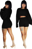 Green Wool Europe and America Solid Two Piece Suits pencil Long Sleeve Two-Piece Short Set
