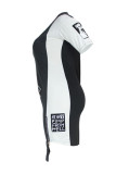 Black and white Sexy Ma'am Short Sleeves O neck Hip skirt Others Dresses