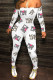 Pink Sexy Print Strapless Regular Jumpsuits