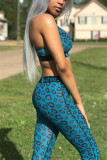 Grey Fashion Sexy Printed Vest Trousers Set