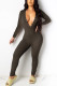 Green Fashion Sexy Adult Solid Buttons V Neck Skinny Jumpsuits