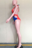 Multicolor Fashion Sexy Patchwork Hollowed Out Backless Swimwears