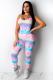 Light Blue Fashion Sexy Print Sleeveless Slip Jumpsuits