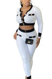 purple Street Geometric Patchwork O Neck Long Sleeve Regular Sleeve Short Two Pieces