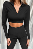 White Fashion Casual Solid Basic Turtleneck Tops