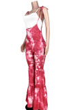 Black street Print Tie-dyed Sleeveless Slip Jumpsuits