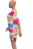 Purple and green Sexy V Neck Striped Print Stripe Plus Size