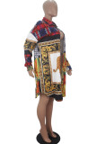 White Fashion Casual Adult Twilled Satin Print Turndown Collar Long Sleeve Shirt-Sleeve Long Two Pieces